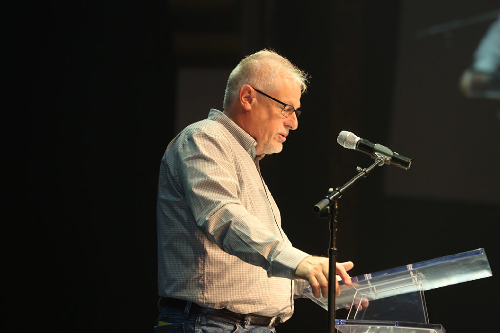 Photo of Chris Hamon speaking