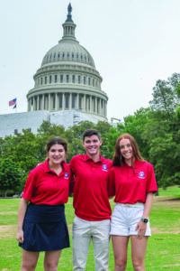 2023 Youth Tour Delegates Pictured Left to Right: AlieahYoungblood (School of the Ozarks), Matt hew Marti n (Nixa), and Abigail Fulnecky (Nixa).