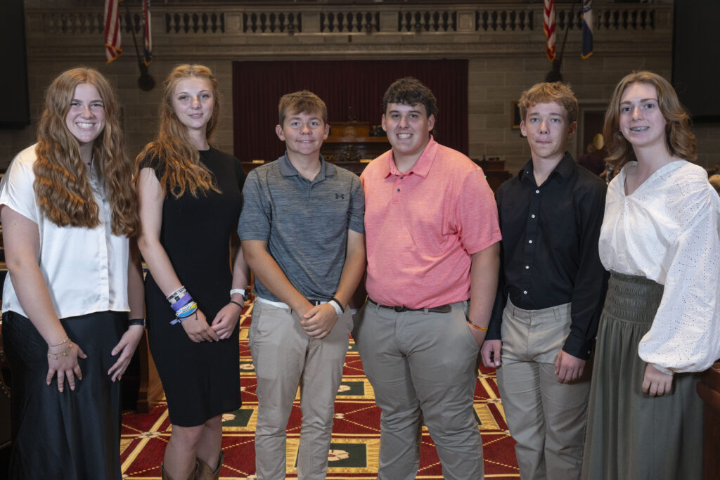 Pictured Left to Right: 2025 CYCLE Delegates: Cora Presson (School of the Ozarks), Rylan Stone (Hollister), Quaid Hasler (Hollister), Will Lebsock (Hollister), Oliver Bonucchi (Ozark), and Aubrey Fitzpatrick (School of the Ozarks).